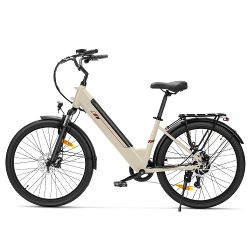 Touroll J2 ST Vélo de Ville Électrique, Pneus 26", Moteur 250W, Batterie 36V 15.6Ah, 25km/h, Autonomie 100km - Sable