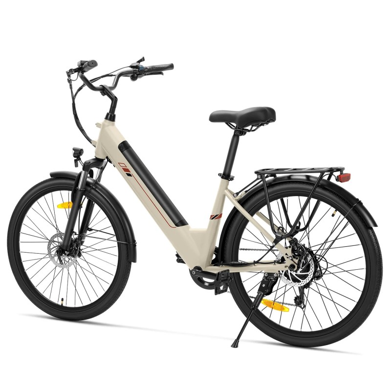Touroll J2 ST Vélo de Ville Électrique, Pneus 26", Moteur 250W, Batterie 36V 15.6Ah, 25km/h, Autonomie 100km - Sable