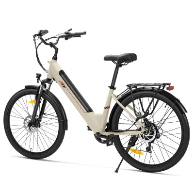 Touroll J2 ST Vélo de Ville Électrique, Pneus 26", Moteur 250W, Batterie 36V 15.6Ah, 25km/h, Autonomie 100km - Sable