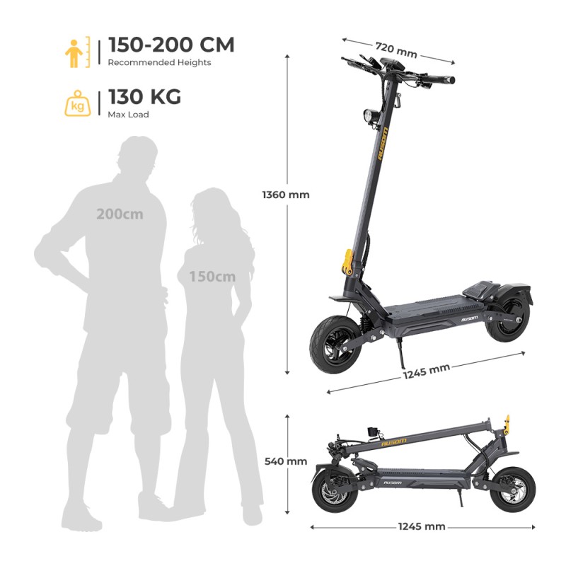 Trottinette électrique Ausom Gosoul 2 Pro  prise EU  48V18Ah  1000W